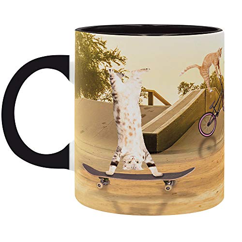 The Good Gift Skate Cats Ceramic Coffee Mug 11 Fl Oz