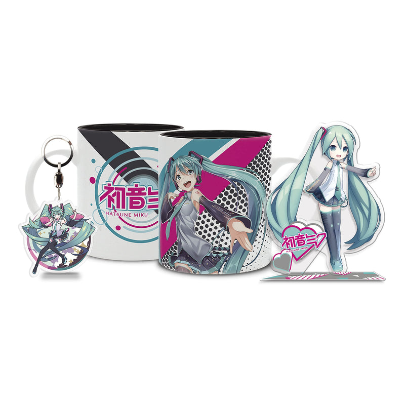 ABYstyle Hatsune Miku Gift Box Includes 11 Oz. Ceramic Coffee Mug, Acrylic Figure & Acrylic Keychain