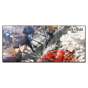 ABYstyle Attack on Titan Eren vs Colossal Titan XXL Desktop Mousepad 35" x 16"