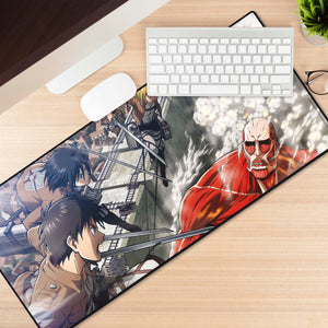 ABYstyle Attack on Titan Eren vs Colossal Titan XXL Mousepad 35" x 16" Non Slip Rubber Mouse Pads