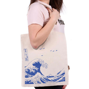 ABYstyle Hokusai Tote Bag Great Wave With 2 Handles Made with Cotton 14.5" x 16.5"