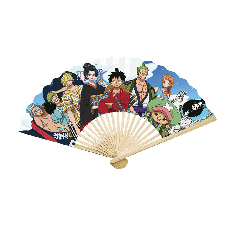 ABYstyle One Piece Straw Hat Crew Wano olding Handheld Rave Fan 17.7"
