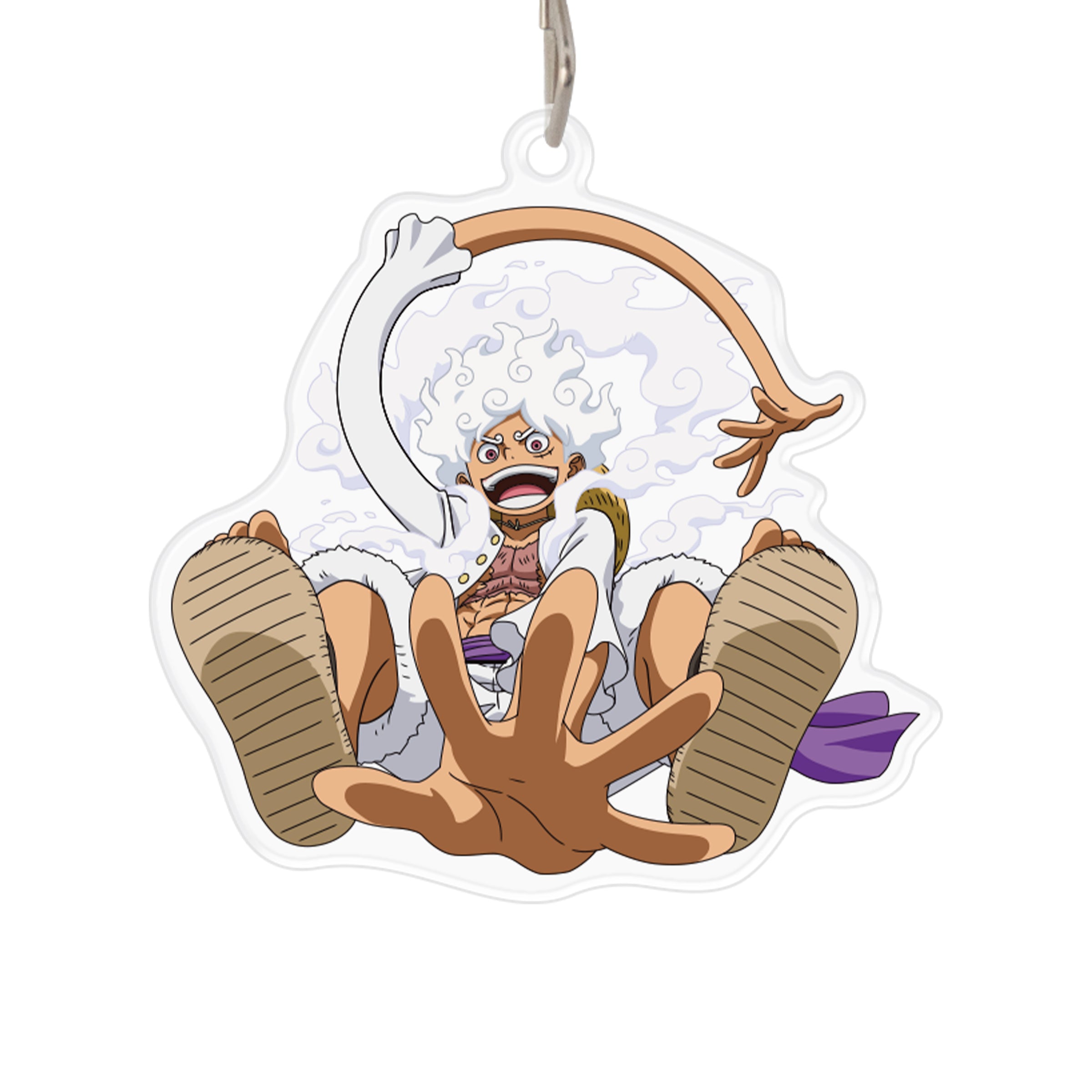 ABYSTYLE ONE PIECE Luffy Gear 5th Acrylic Keychain - Official Anime Merchandise, Pink, Approx 6.5cm X 3.5cm