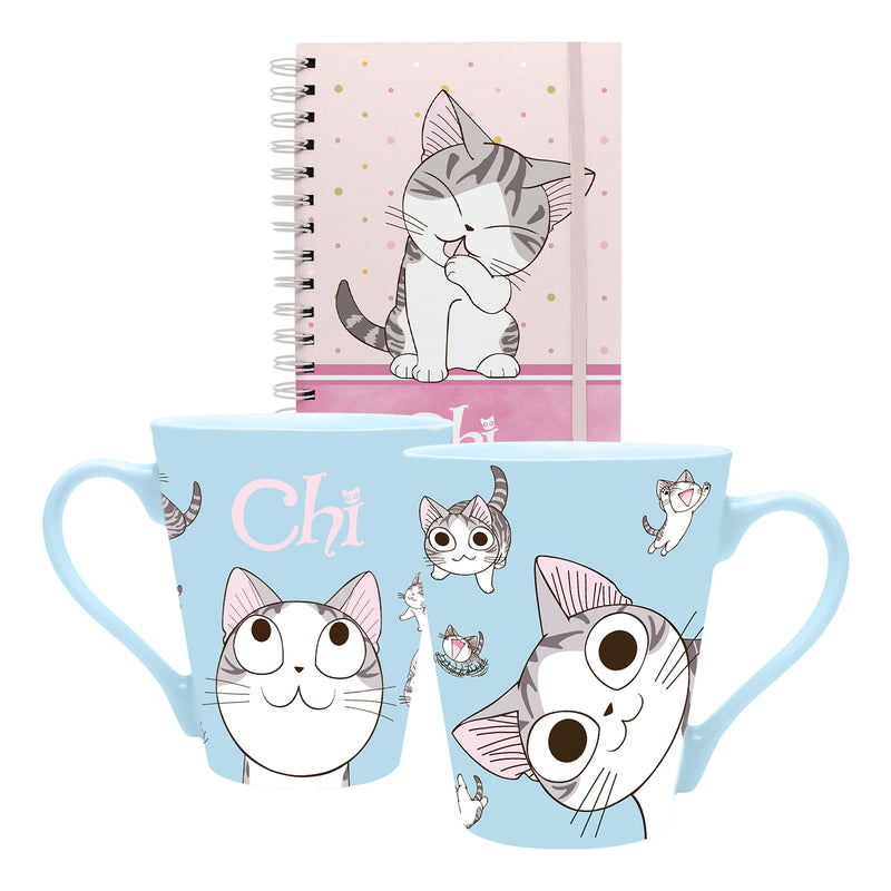 ABYSTYLE Chi's Sweet Home Ceramic Coffe Mug 8 Oz Twin Pack and Notebook