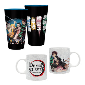 ABYSTYLE Demon Slayer: Kimetsu No Yaiba Ceramic Coffee Mug and Glass Pack