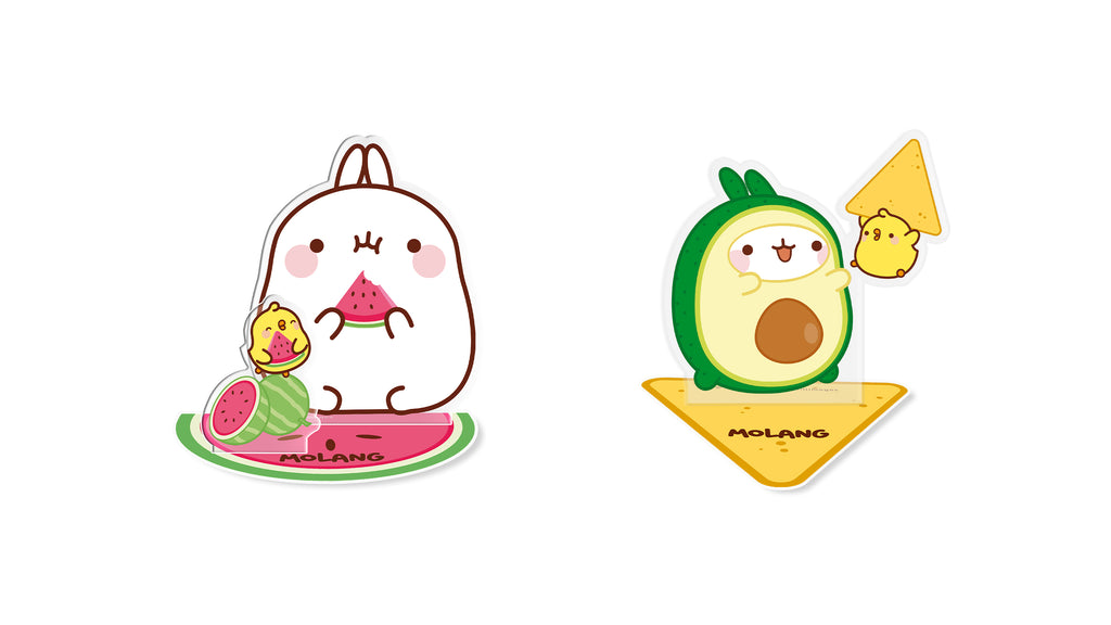 ABYstyle Molang Watermelon and Avocado Acryl Stand Model Twin Pack