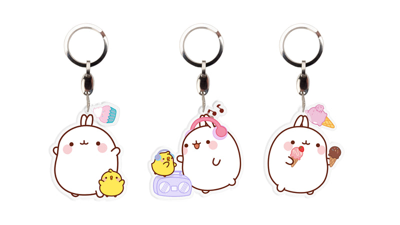 ABYstyle Molang Cupcake and Music Acylic Keychain Twin Pack