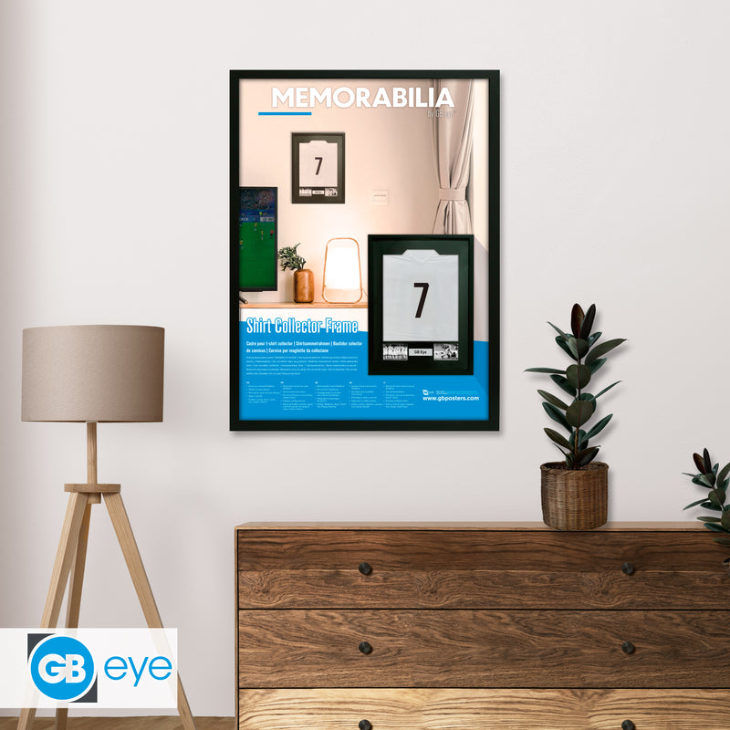 GB eye 23.6" x 31.4" Shirt Collector Frame, FSC Black Wood Shirt Frame, Scratch Proof Glazing, Vertical Wall Mounting, Set of 2