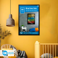 GB eye 24" x 36" Frame, FSC Black Wood Poster Frame, Scratch Proof Glazing, Vertical and Horizontal Wall Mounting, Set of 4