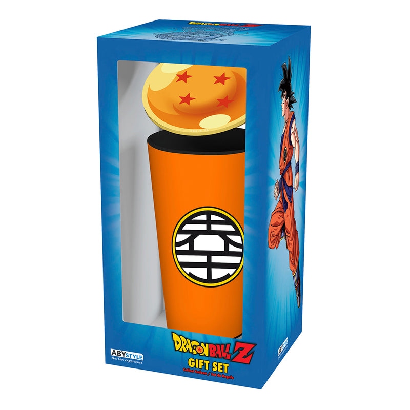 ABYstyle Dragon Ball Z Gift Set Drinking Glass 14 Oz and Coaster Anime Manga