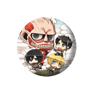 Attack on Titan Chibi Badge Pack 6 Pcs