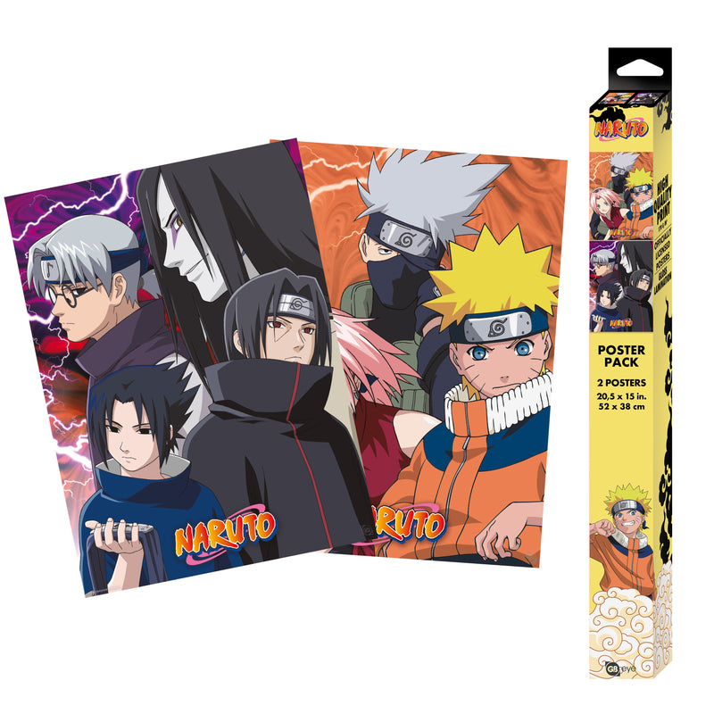 GB Eye Naruto Shippuden Unframed Set of 2 Chibi Poster Print 15" x 20.5"