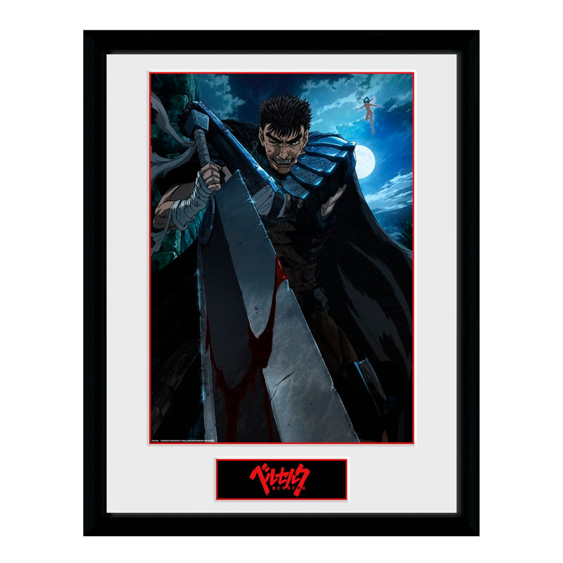 GB Eye Berserk Guts Framed Print 12" x 16" Wall Art Anime Manga