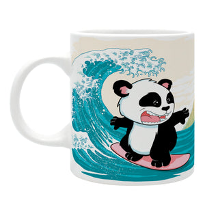 The Good Gift Surfing Panda Ceramic Coffee Tea Mug 11 Oz.