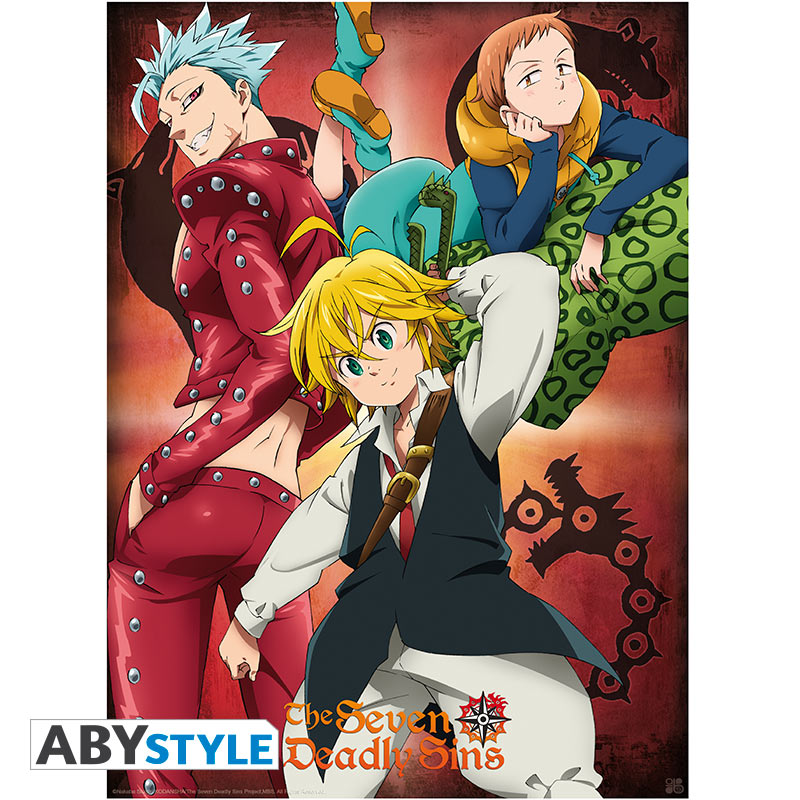 The Seven Deadly Sins - Meliodas, Ban, and King Mini Poster