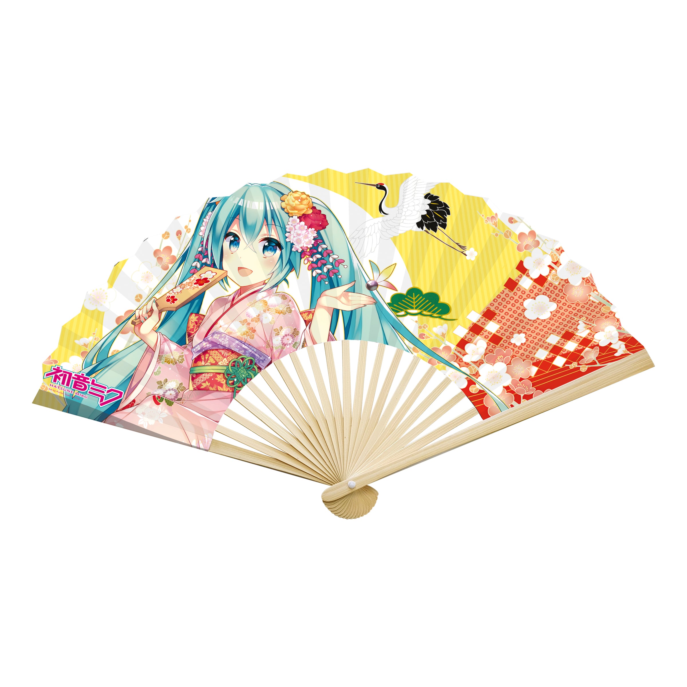 Hatsune Miku Miku & Kagamine Twins Kimono Folding Fan – ABYstyle USA