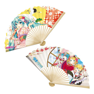 Hatsune Miku Miku & Kagamine Twins Kimono Folding Fan