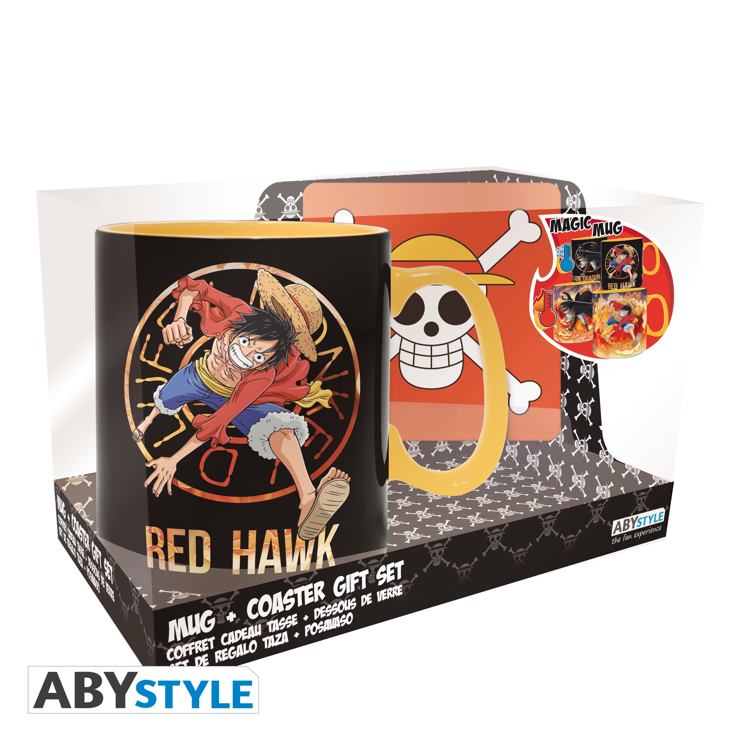 All Out Anime Shop  One Piece Luffy and Sabo Magic Mug and Coaster set