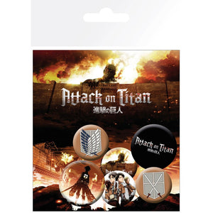 Attack on Titan Character Badge Pin Pack 6 Pcs