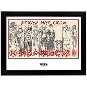 One Piece Straw Hat Crew Framed Poster Print 12" x 16"