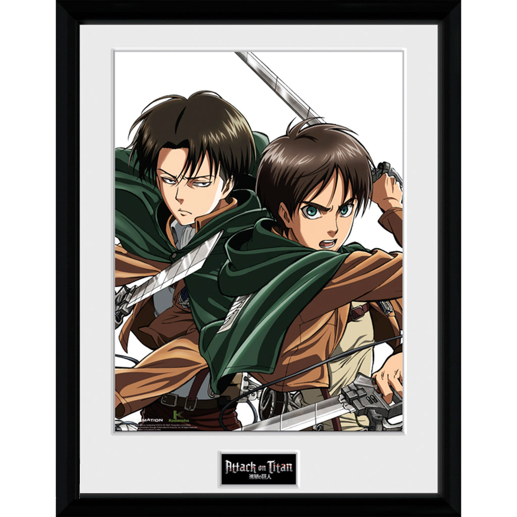 Attack on Titan - Main Characters (manga, anime) Laminated & Framed Poster  (24 x 36) 